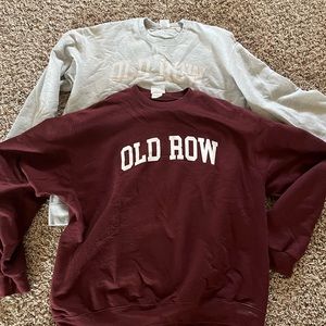 Lot Of 2 Old Row Sweatshirts Red Grey Classic Logo Crew Neck Sz XL